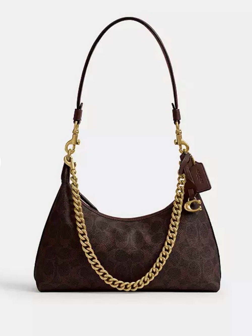 Coach Juliet 25 Maple Brown Signature Chain-Accent. Shoulder Bag